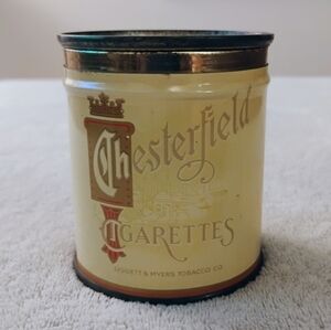 Rare Vintage Liggett & Myers Chesterfield Cigarettes Empty Tin Can
